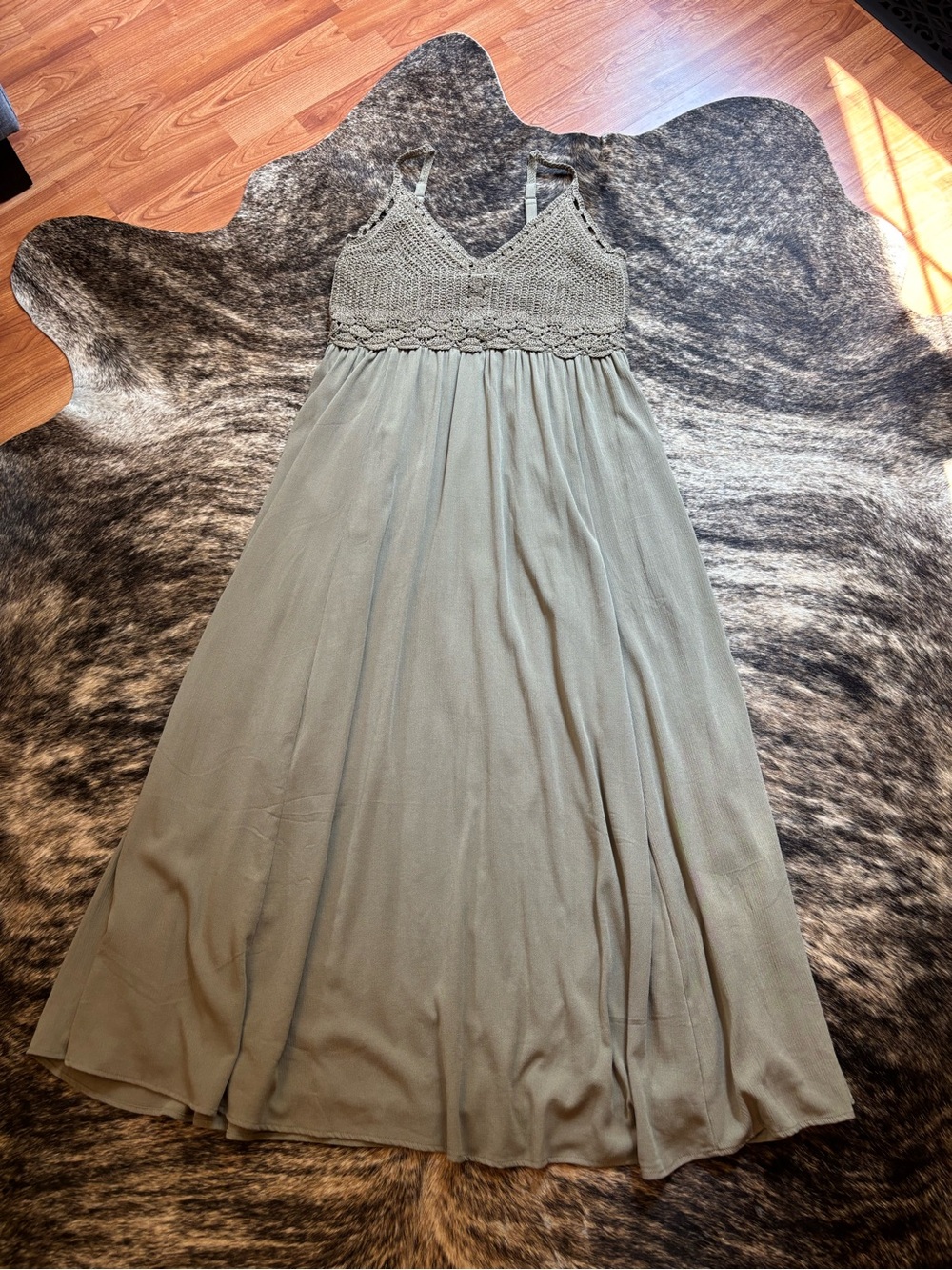 Torrid Festi Dress Size 00, Hunter Green, Crochet Top, Fits like size XL - Picture 2 of 8